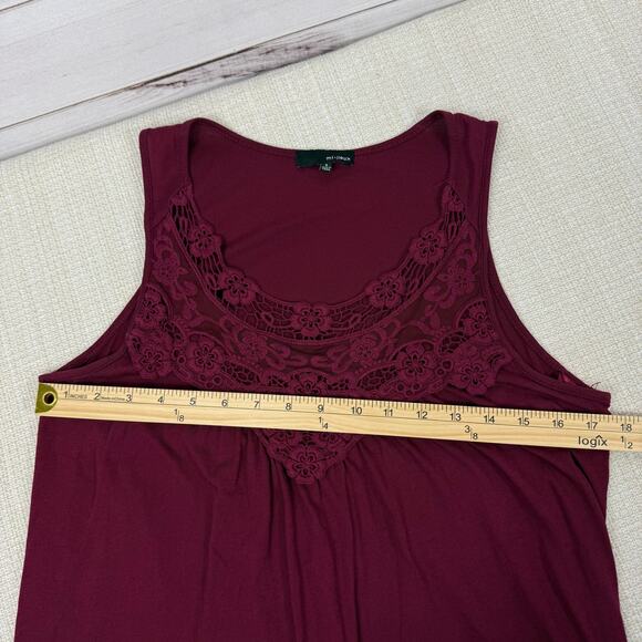 Mi‎ Lieux Womens Lace Sleeveless Top Maroon Size Small - Picture 4 of 6